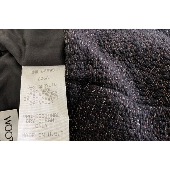 Vintage Wool Slit Skirt Metallic Shimmer Noviello Bloom Made in USA Women Size 8 - Picture 6 of 8